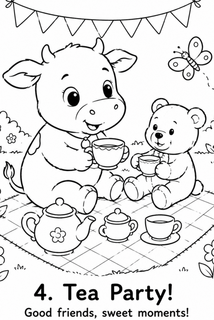Cow colouring page