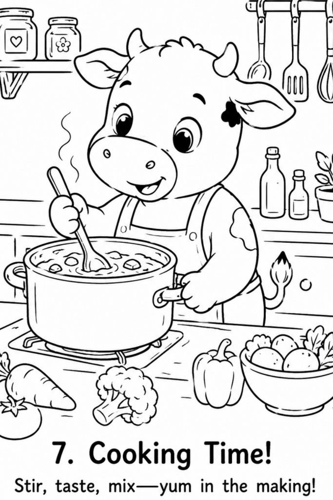 Cow colouring pages for kids
