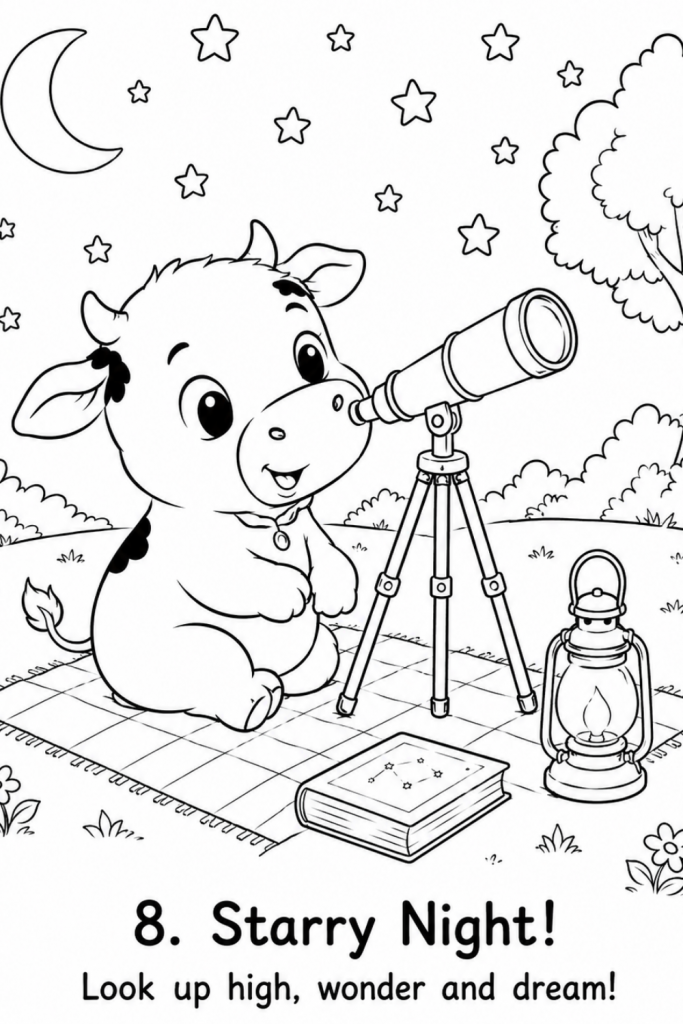 Cow colouring pages in