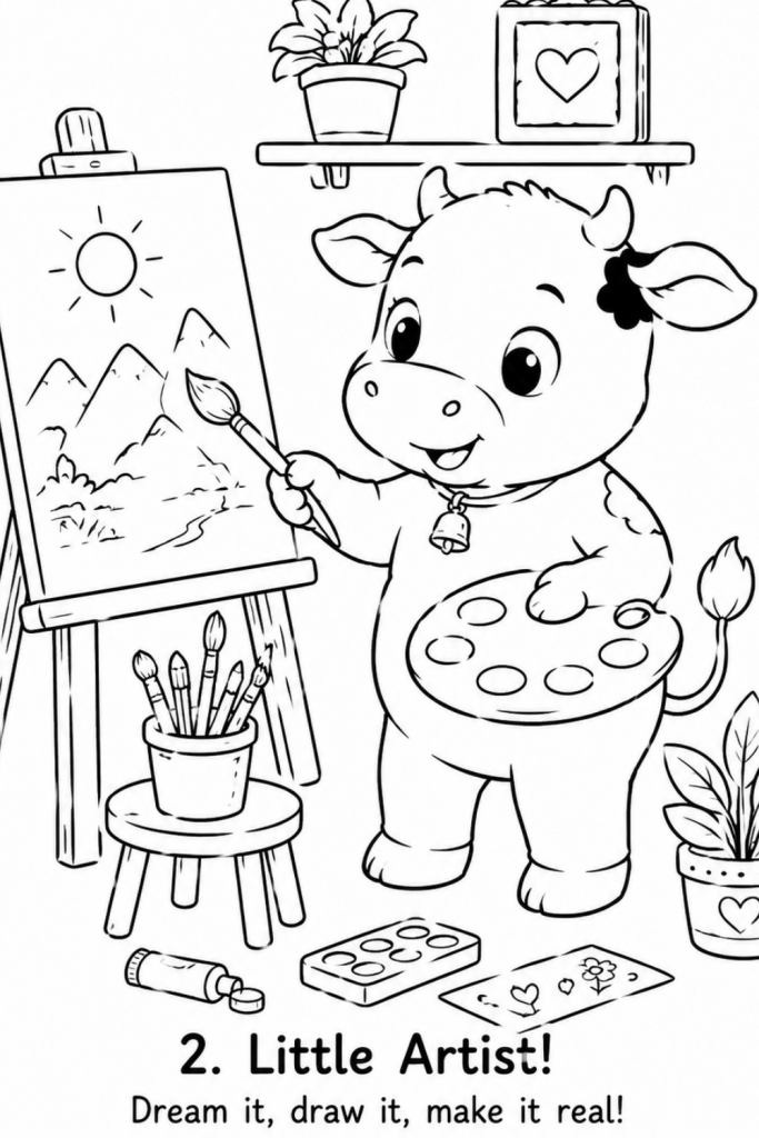 Cow colouring sheet (2)