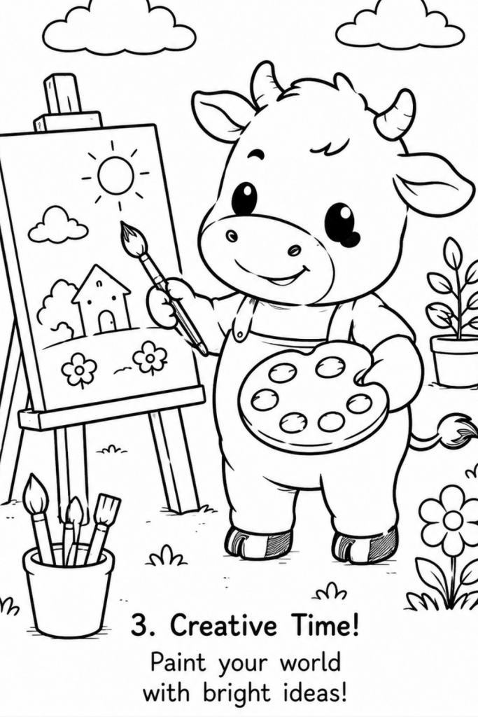 Cow colouring sheet