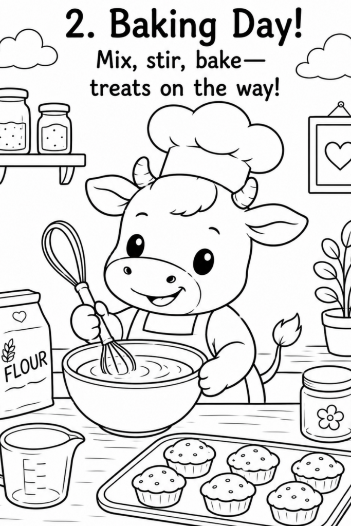 Cow colouring worksheet