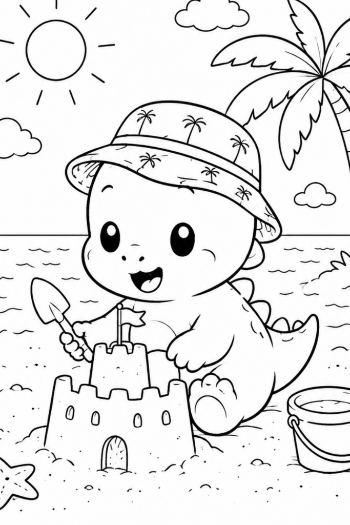 Baby dinosaur colouring pages Dinosaur colouring page