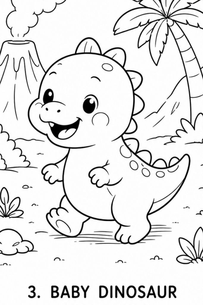 Baby dinosaur colouring pages Dinosaur colouring pictures