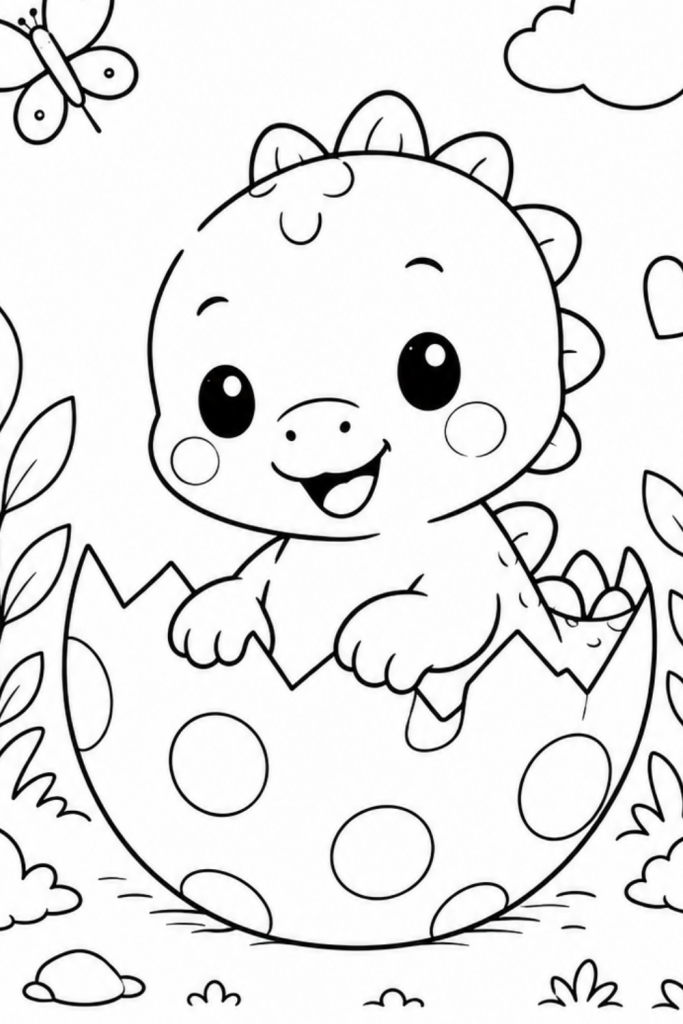 Baby dinosaur colouring pages Dinosaur colouring sheet