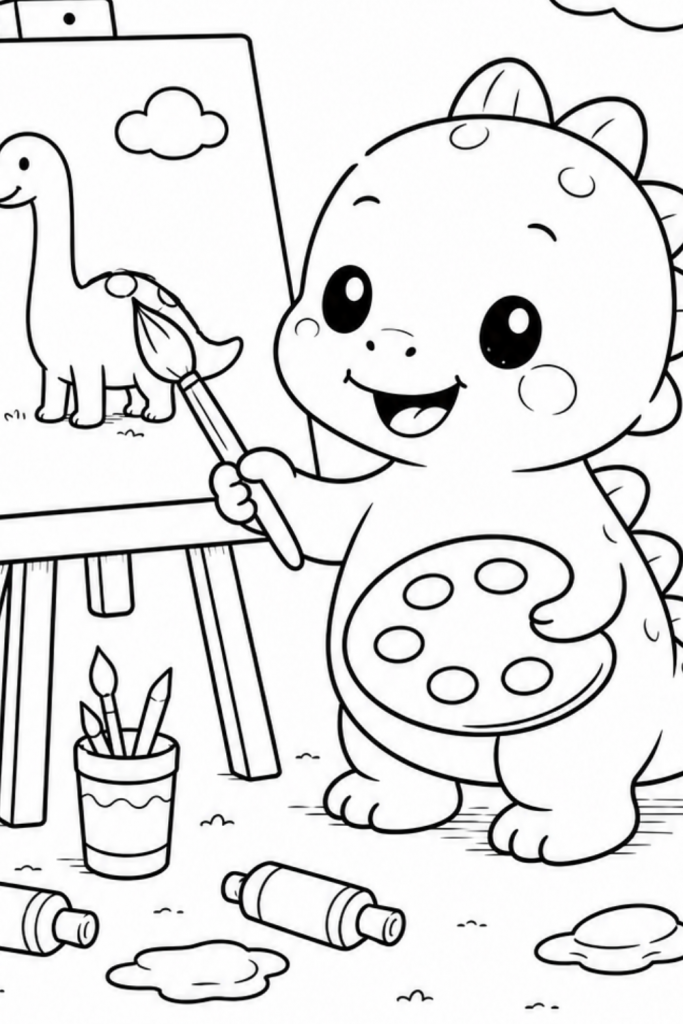 Baby dinosaur colouring pages Dinosaur cute pages