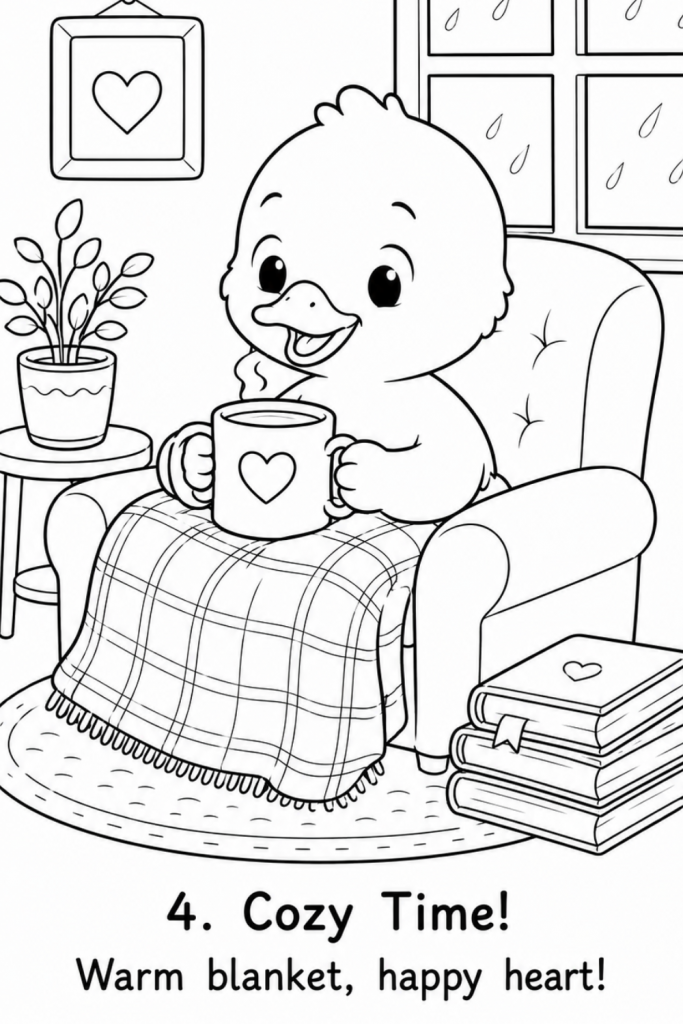 Duck colouring image