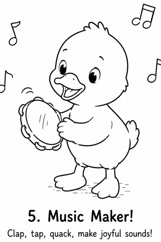 Duck colouring pages for kids