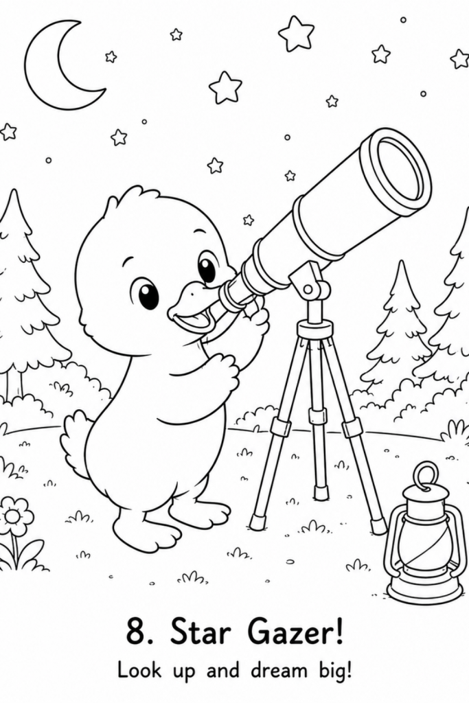 Duck colouring pages in