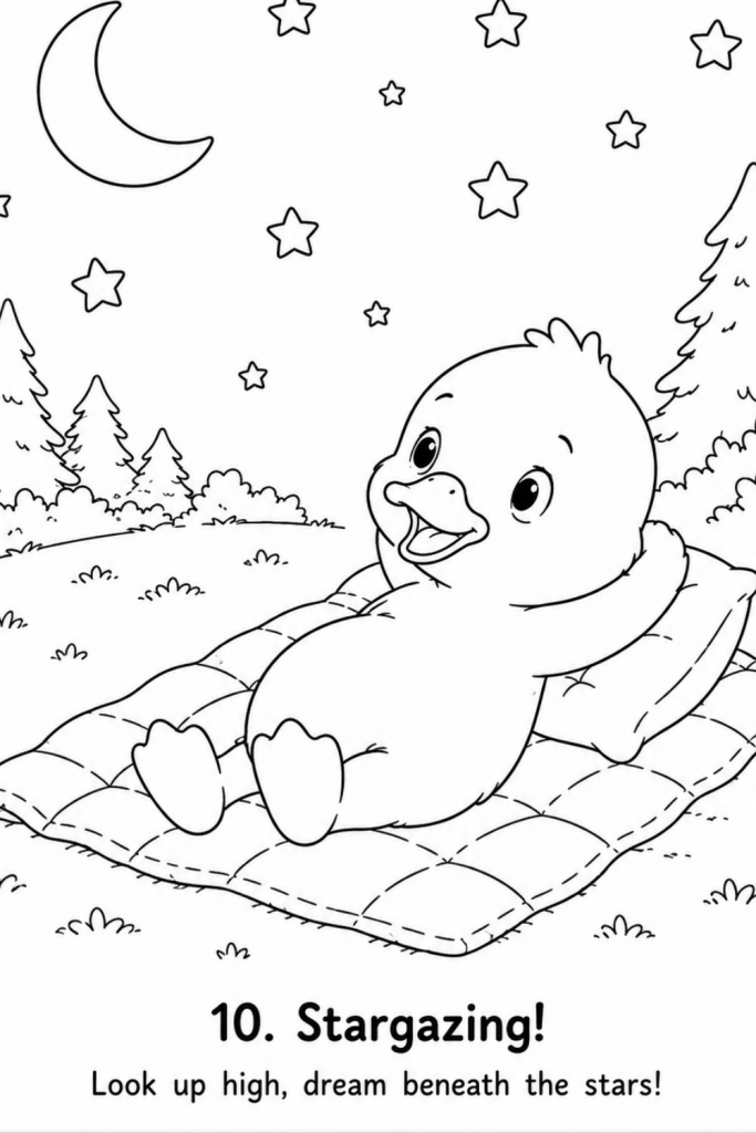 Duck colouring sheet