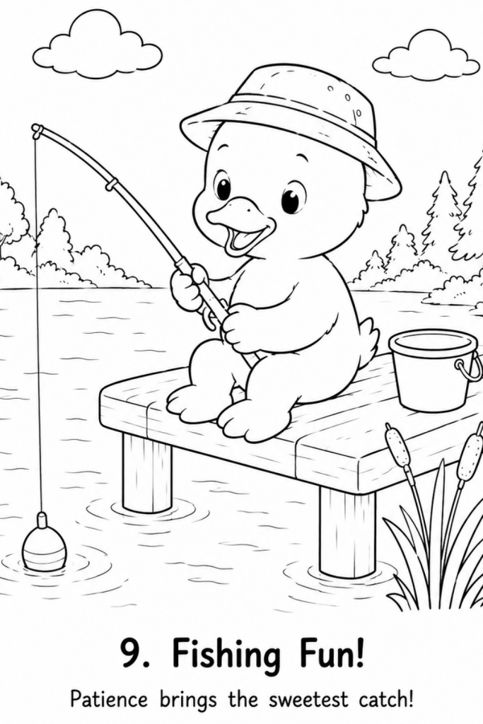 Duck colouring worksheet