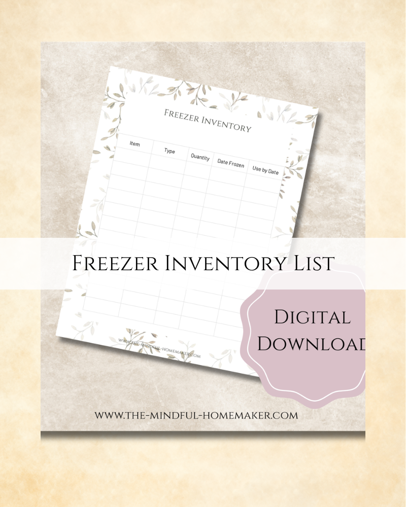 Freezer Inventory List