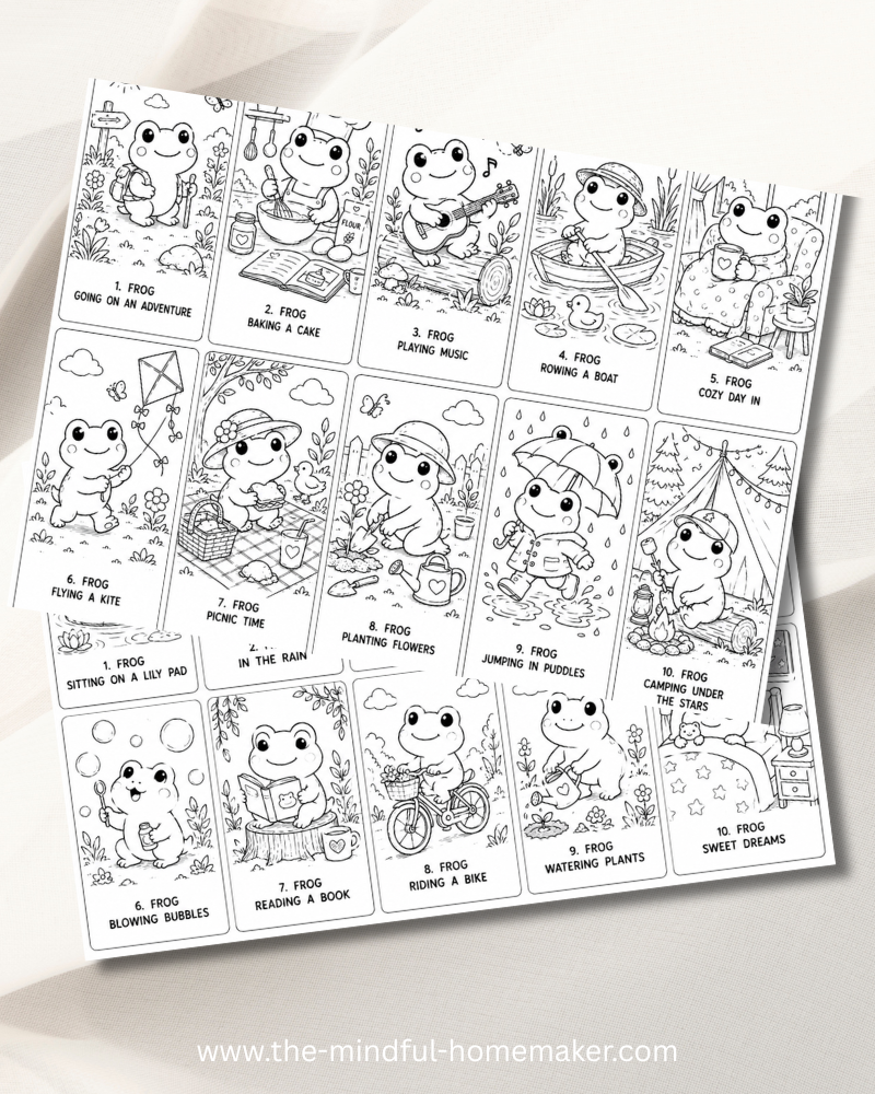 Frog colouring pages