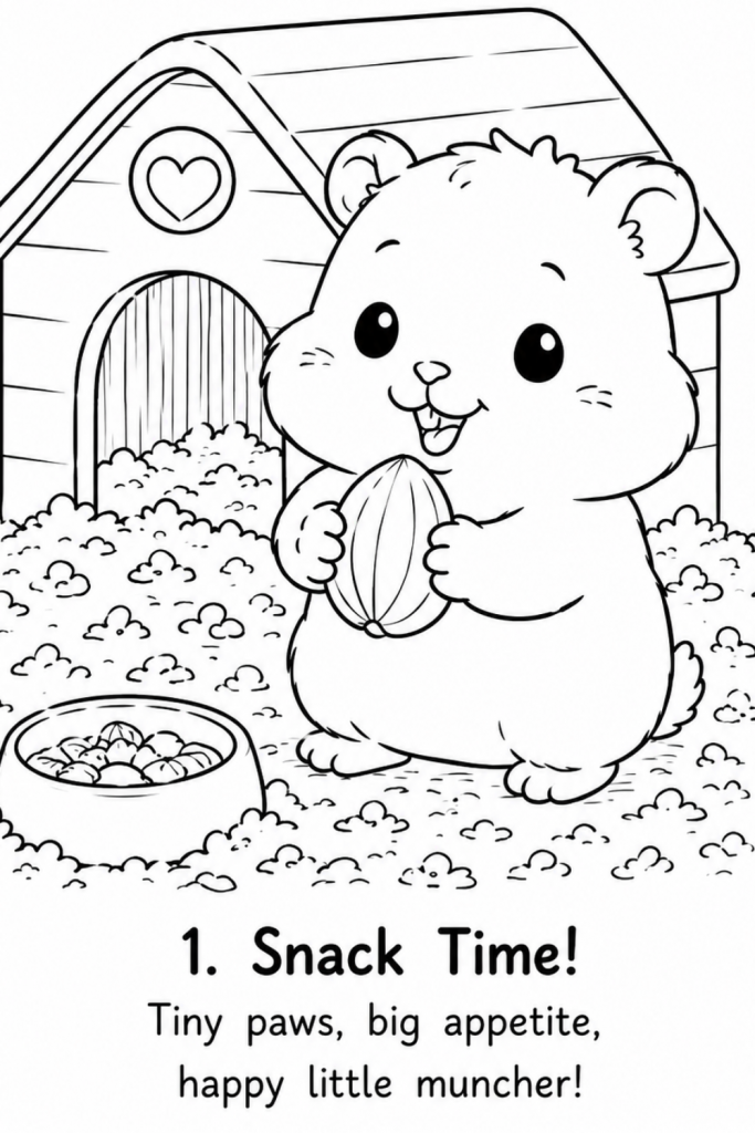 Hamster colouring book