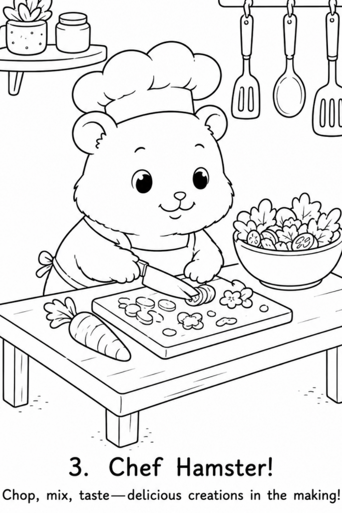 Hamster colouring image