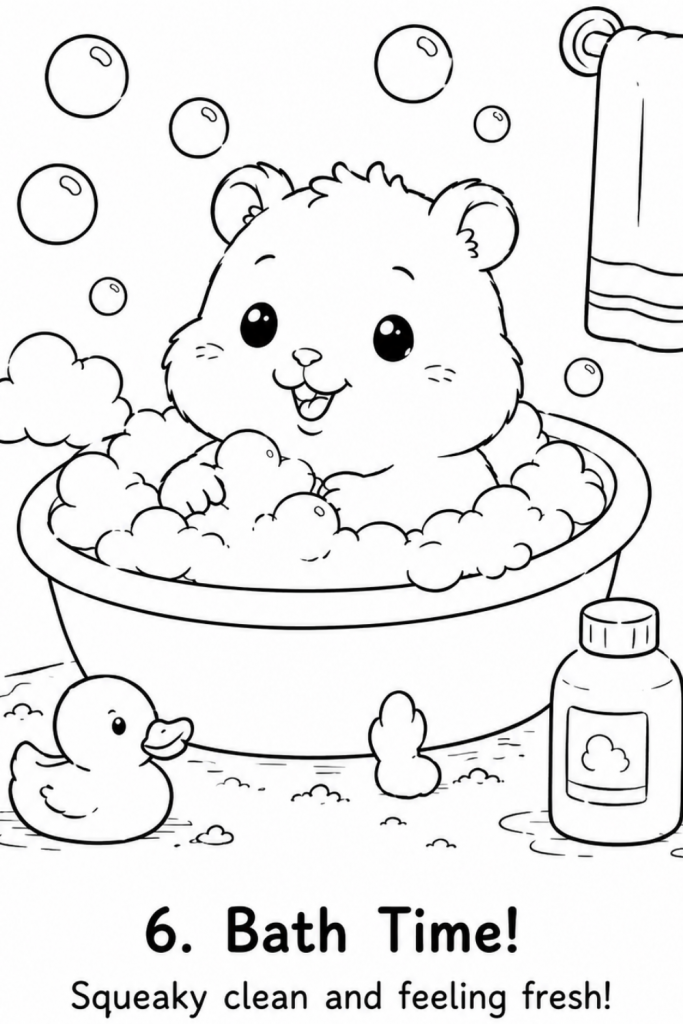 Hamster colouring page