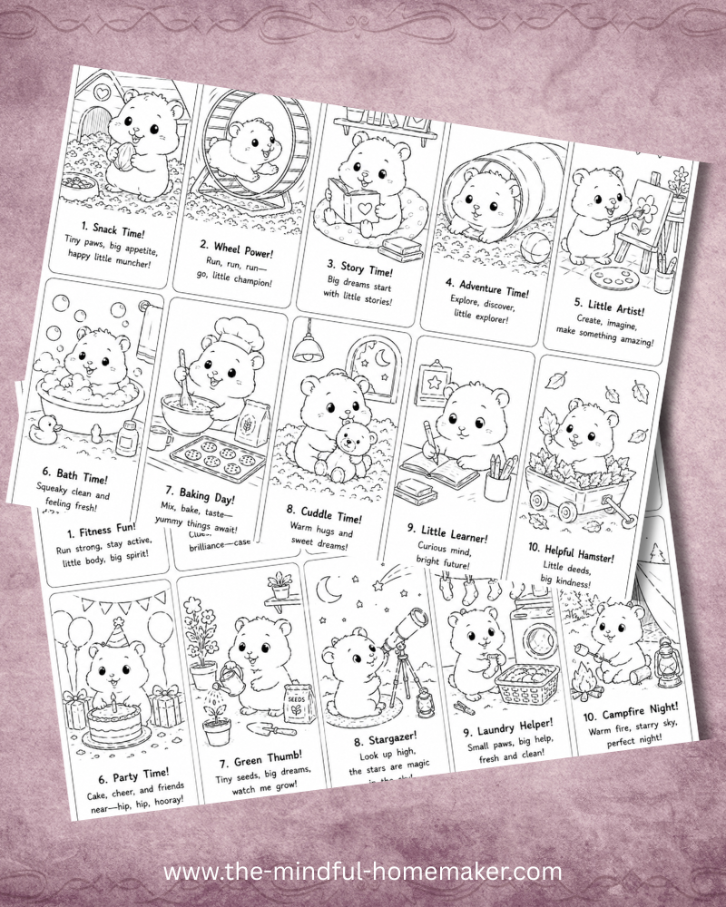 Hamster colouring pages