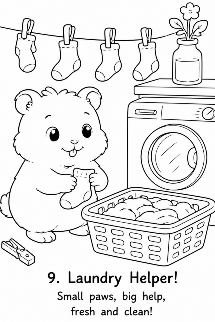 Hamster colouring pages in