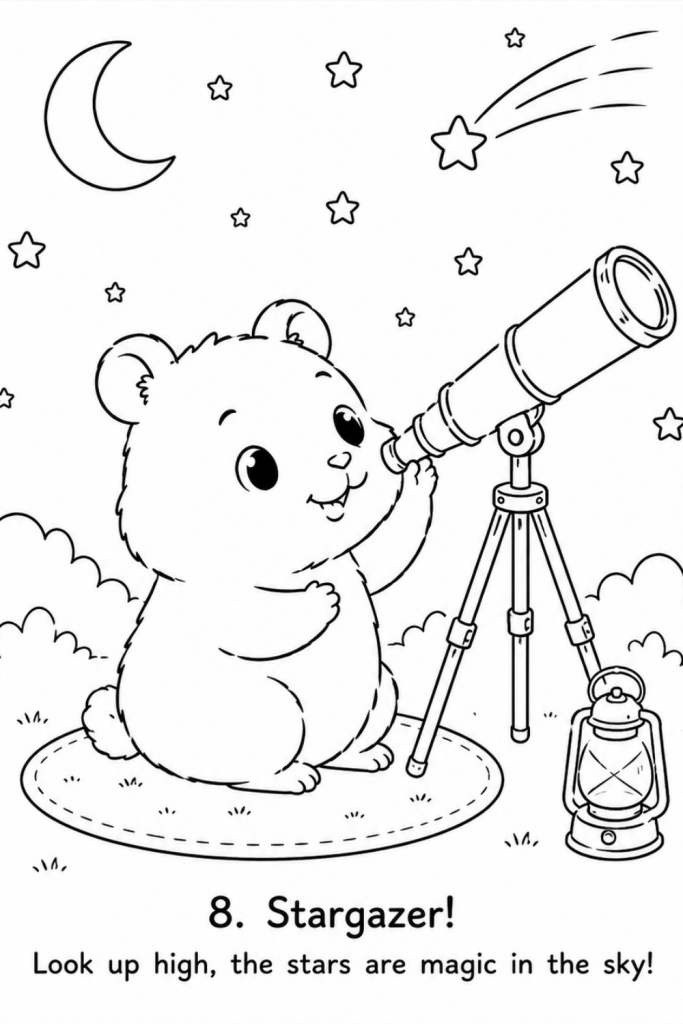 Hamster colouring picture