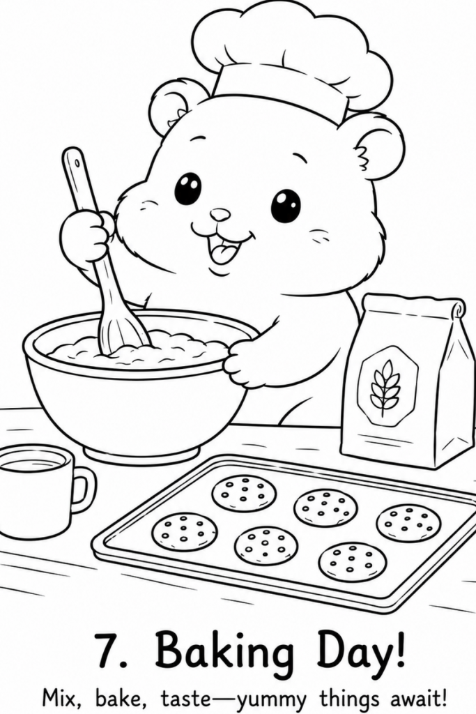 Hamster colouring sheet