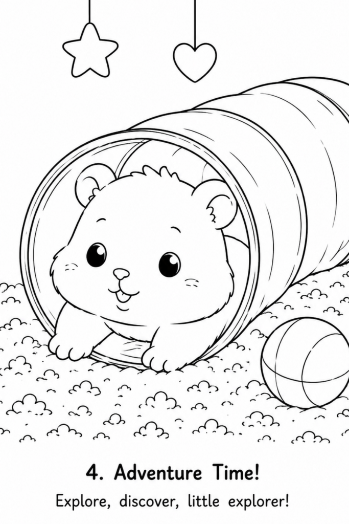 Hamster colouring worksheet
