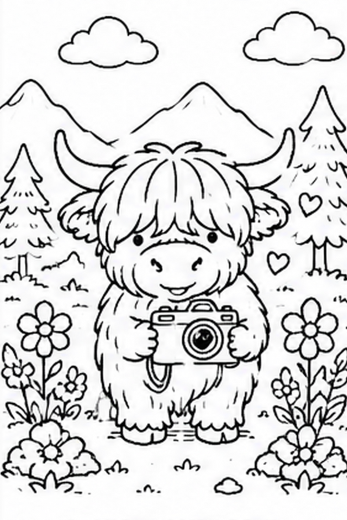 Highland Cow colouring