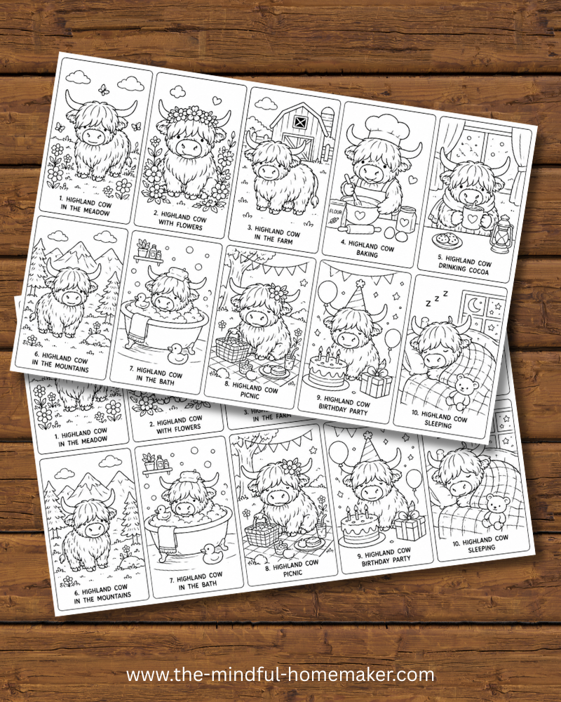 Colouring pages for kids Highland cow colouring pages