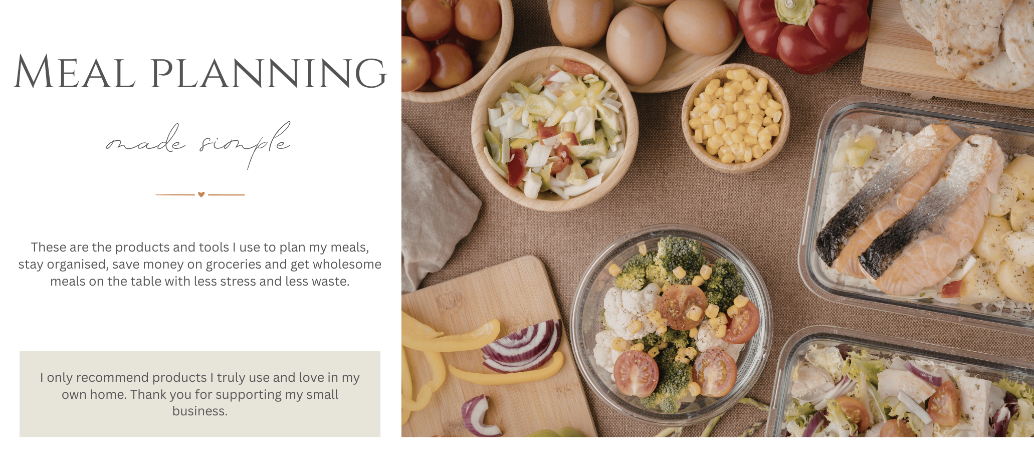 Meal prep and planning Recommendations page meal planning