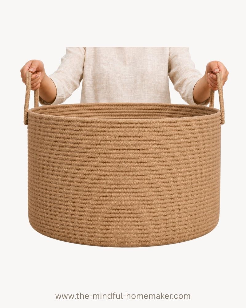 basket for throw blankets