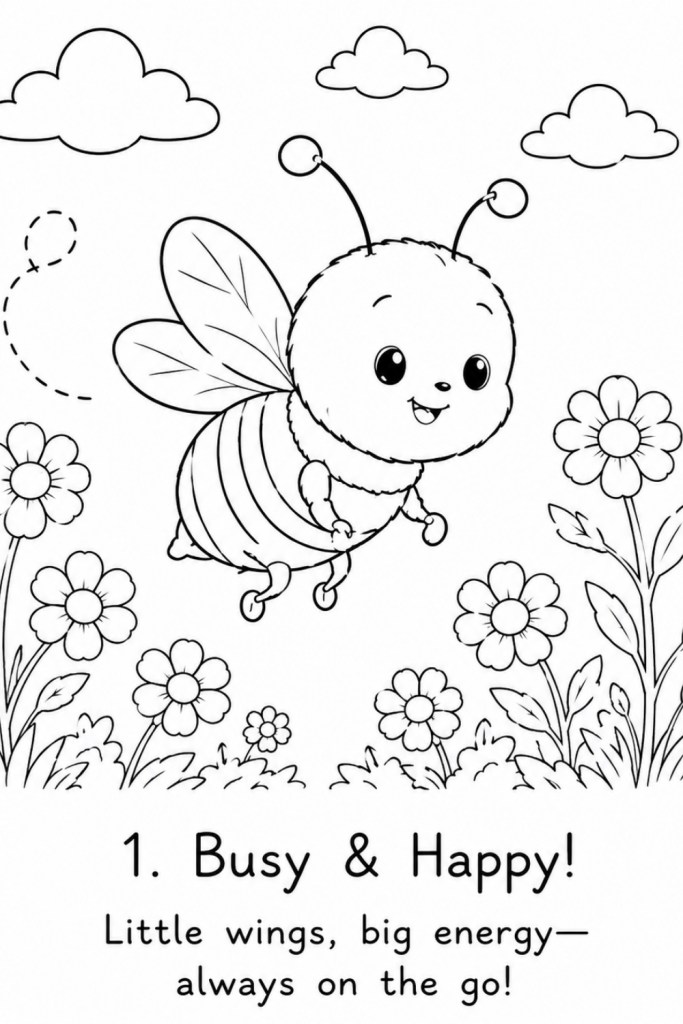 bee colouring pages