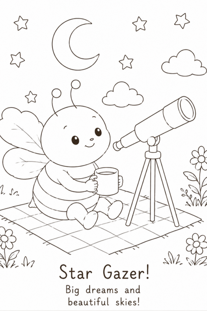 bee colouring pictures for kids