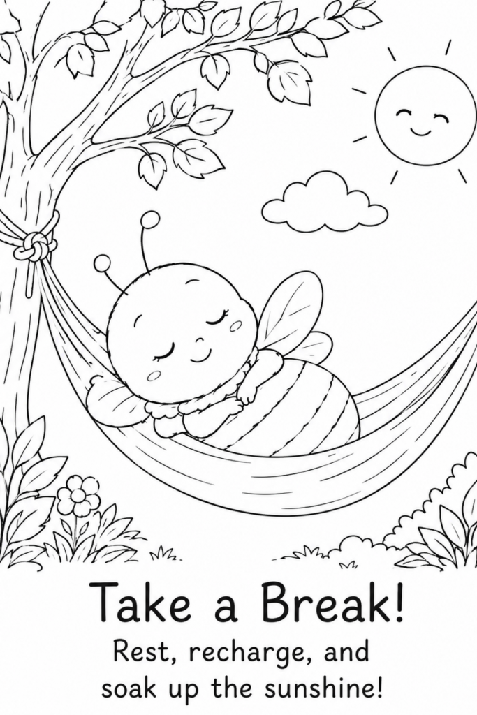 bee hive colouring pages