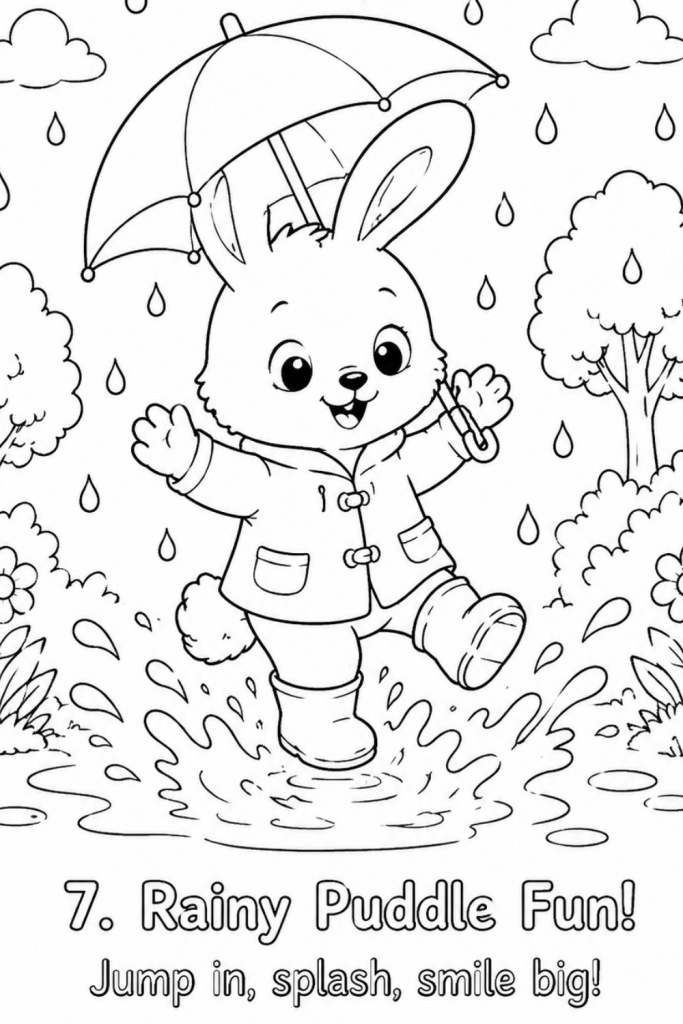 bunny colouring image