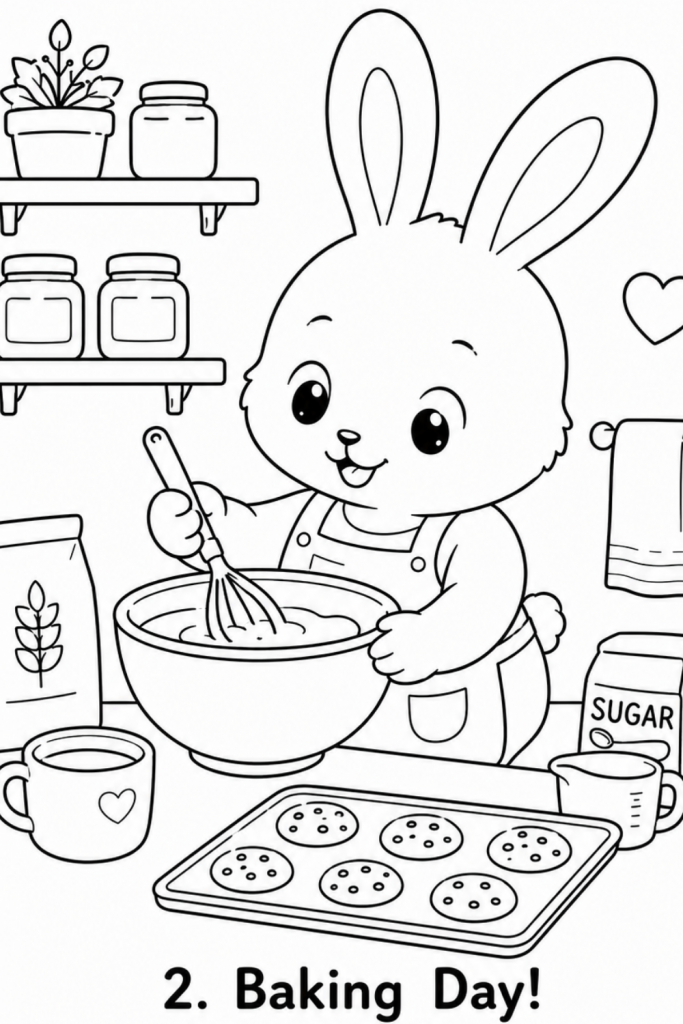 bunny colouring page
