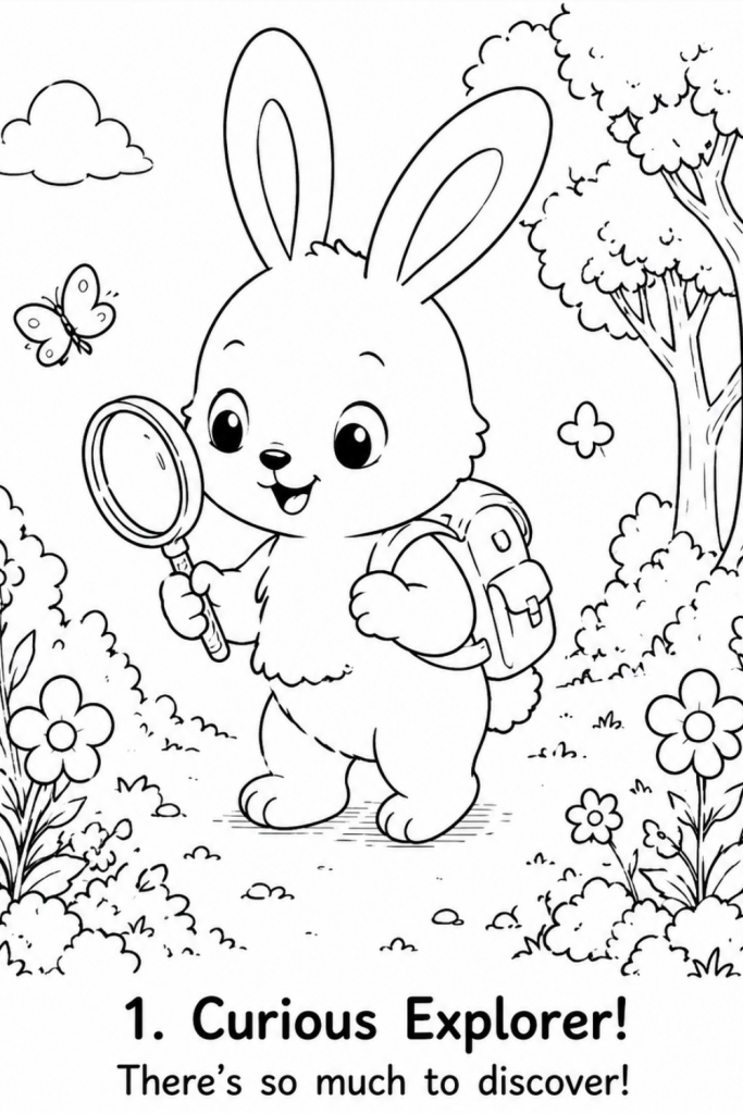 bunny colouring pages in