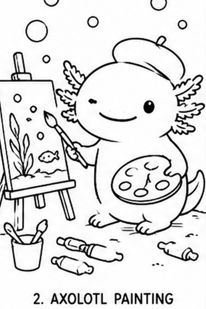 colouring page Axolotl