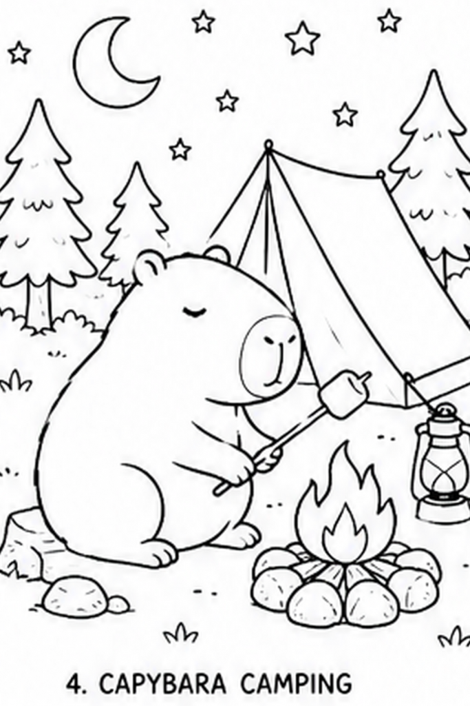 colouring page Capybara