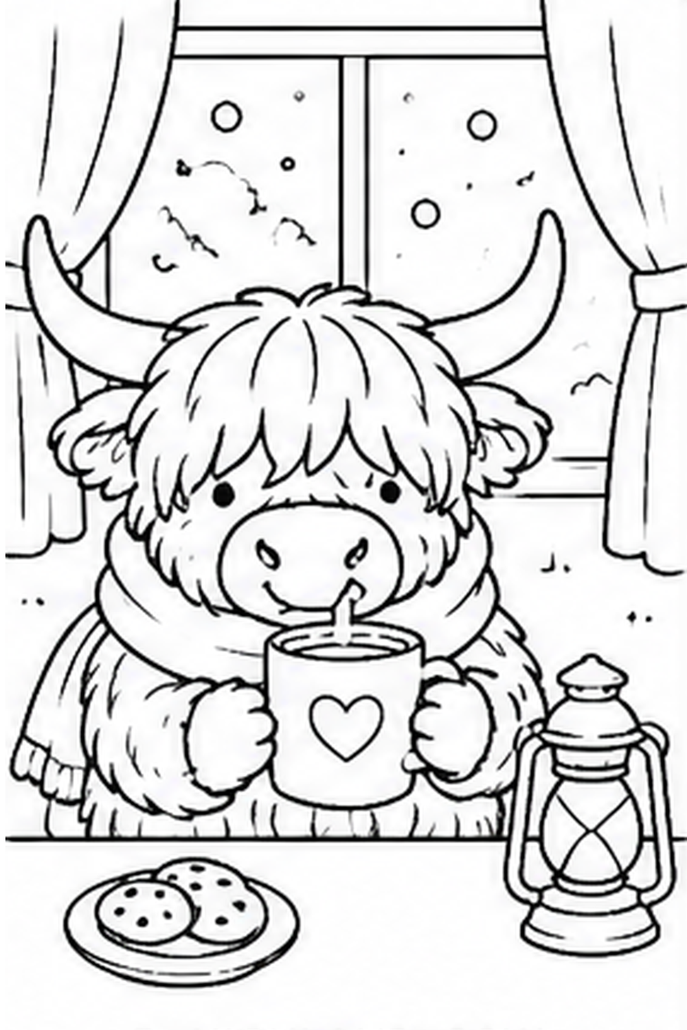colouring page Highland Cow
