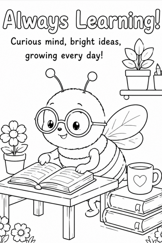 colouring pages bee