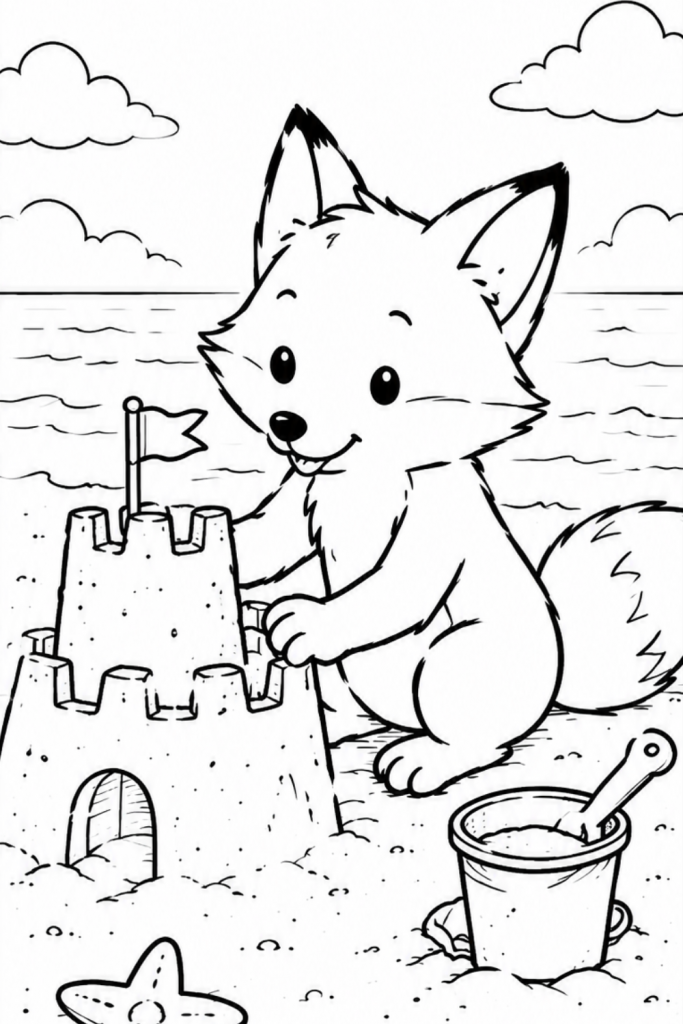 fox colouring pages colouring pages kids summer (10)