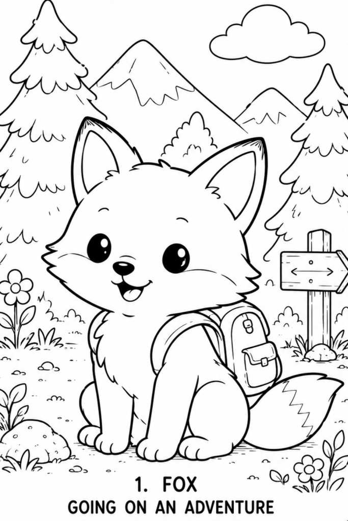 fox colouring pages colouring pages kids summer (3)