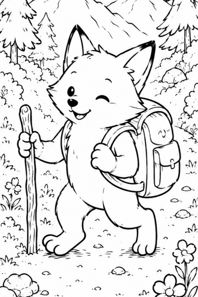 fox colouring pages colouring pages kids summer (4)