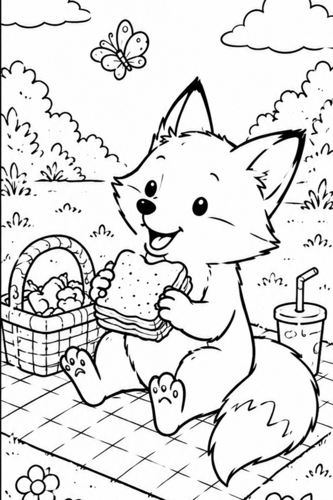 fox colouring pages colouring pages kids summer (6)