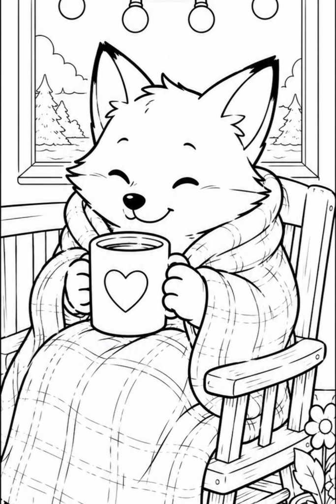 fox colouring pages colouring pages kids summer (8)