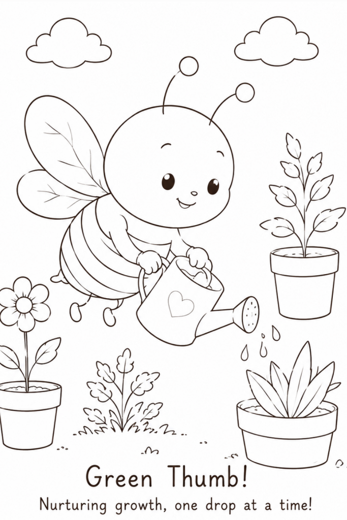 colouring pages of a bee