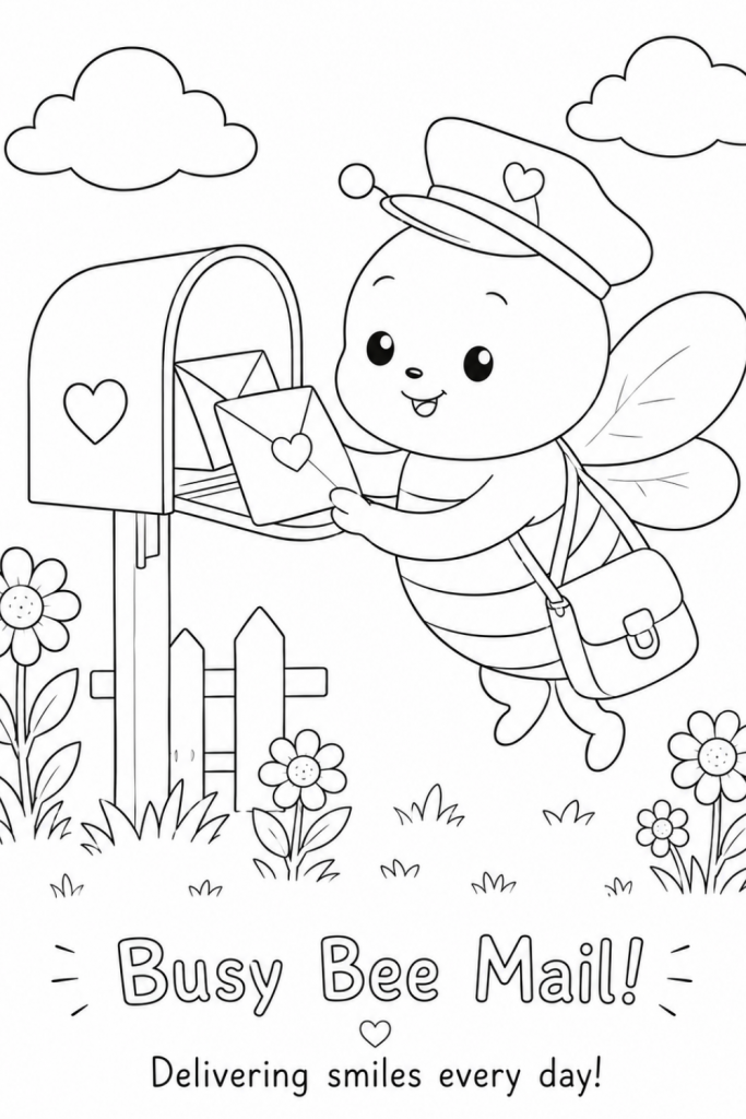 colouring pages of honey bee