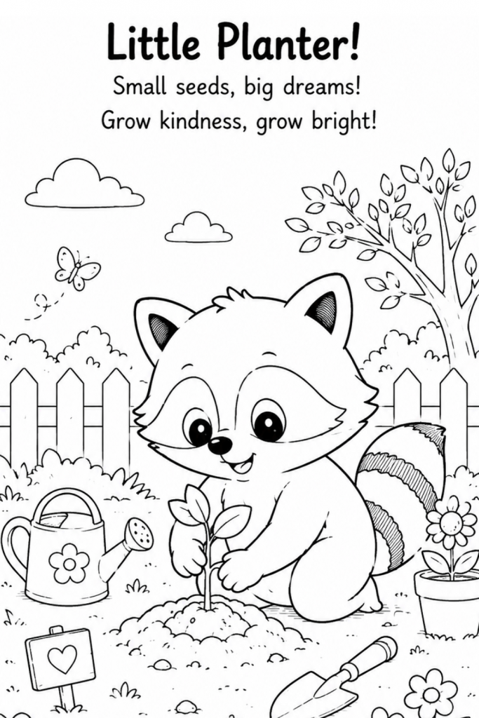 colouring pages of racoon
