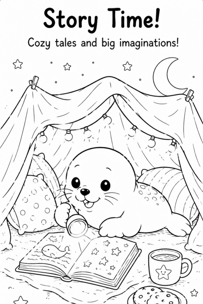 colouring pages of seal