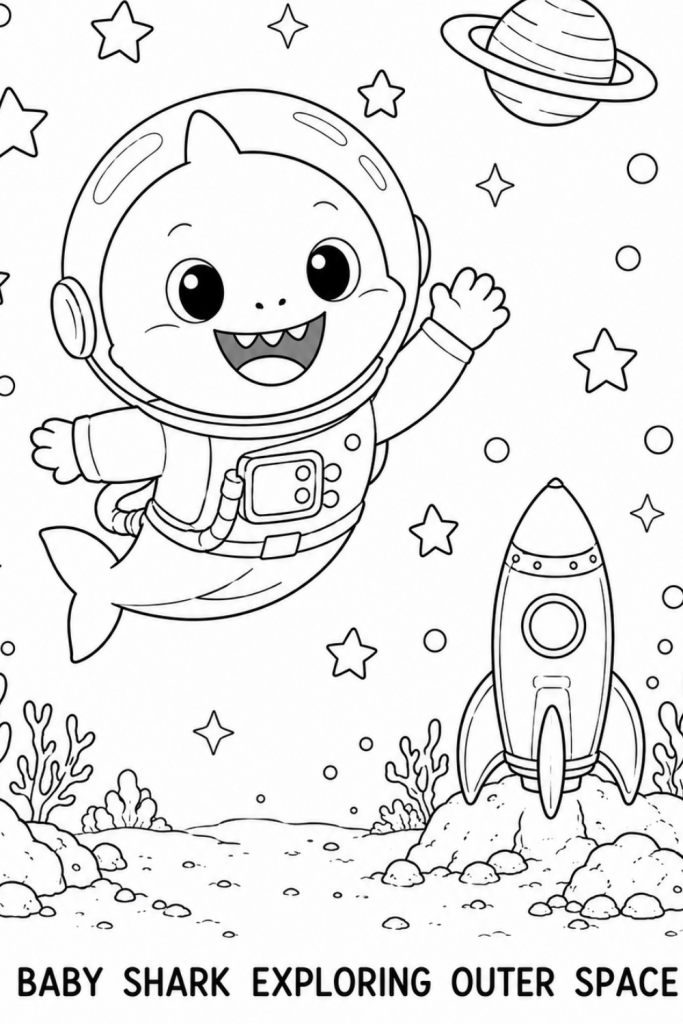 colouring pages of shark