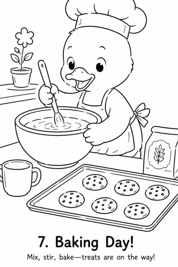 cute Duck colouring pages